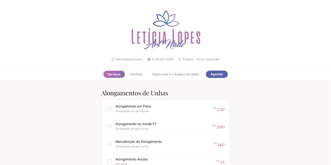 Site da Letícia Lopes Art Nails